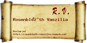 Rosenblüth Vaszilia névjegykártya